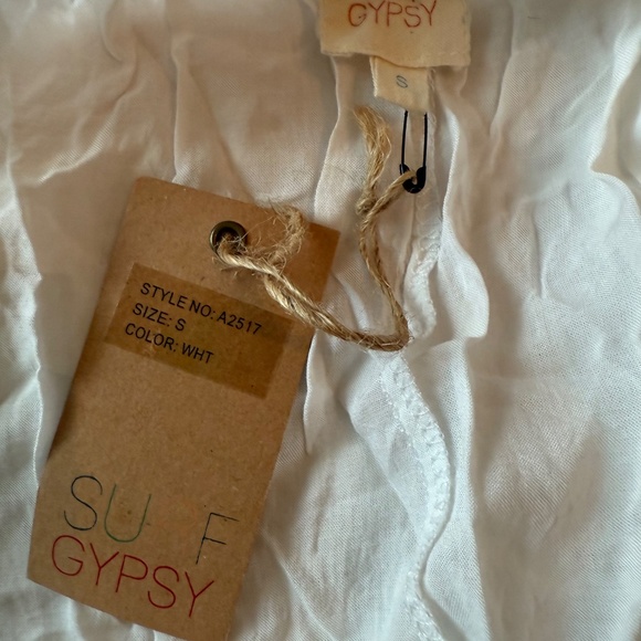 Surf Gypsy Neon Embroidered Peasant Blouse Size Small NWT - Picture 10 of 10